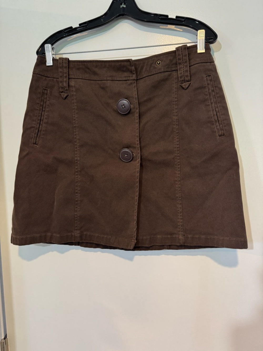Bandolino Brown Corduroy Mini Skirt - Size 4 (Adjustable Waist)